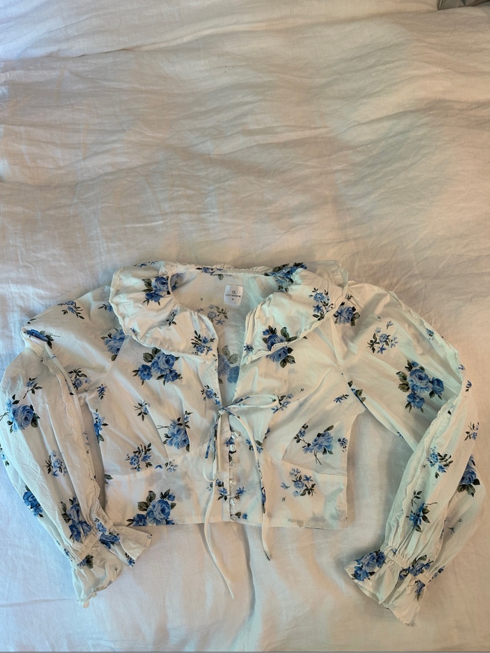 Floral Vintage Inspired Cottagecore Prairie Blouse Size M